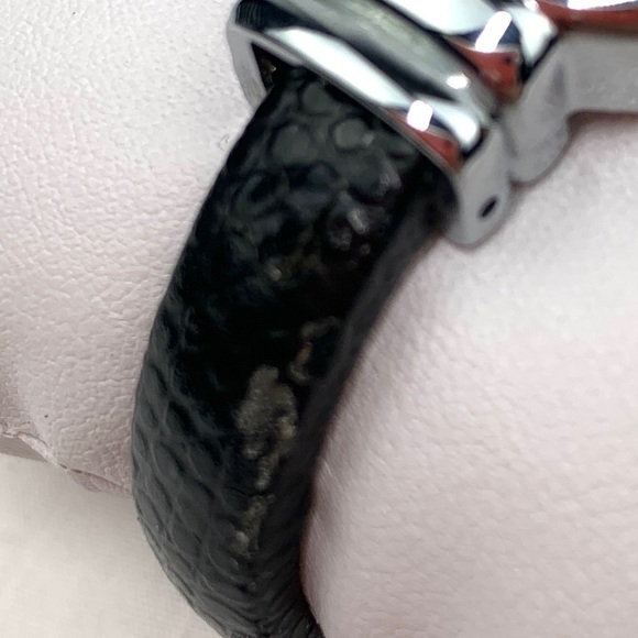 Cruise Club Faux Leather Quartz Hinged Cuff Watch - Silver/Black, 29mm - Picture 8 of 8